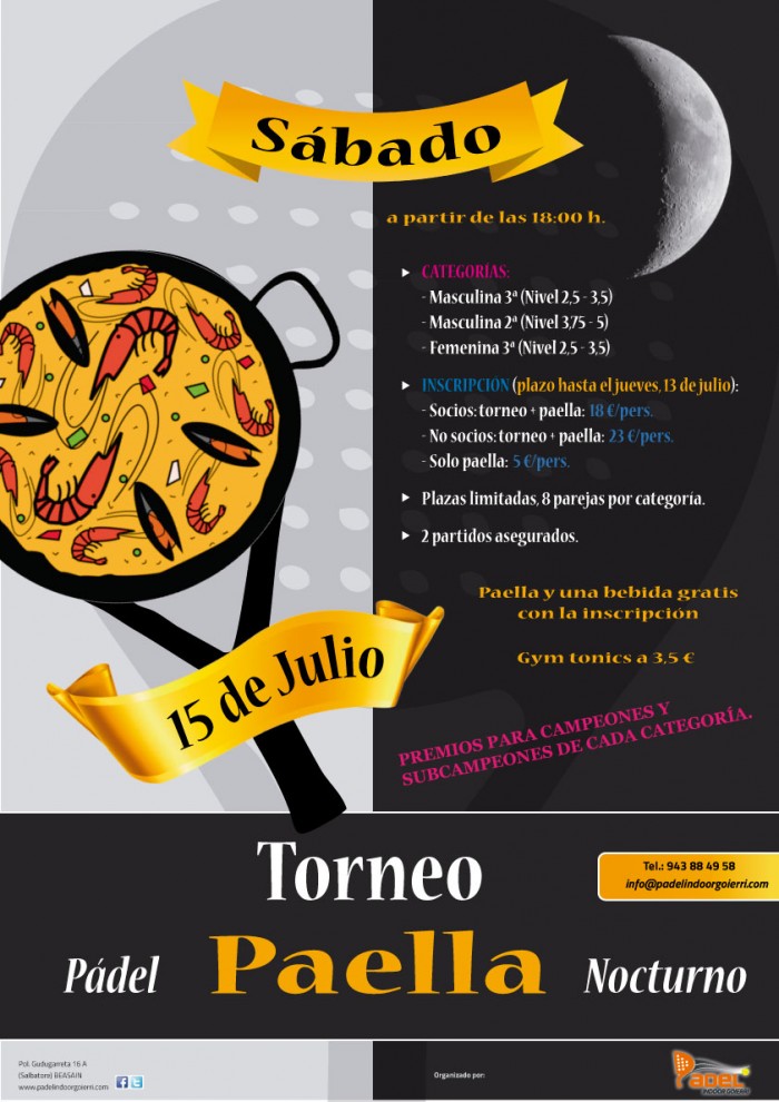 Torneo Nocturno + Paella